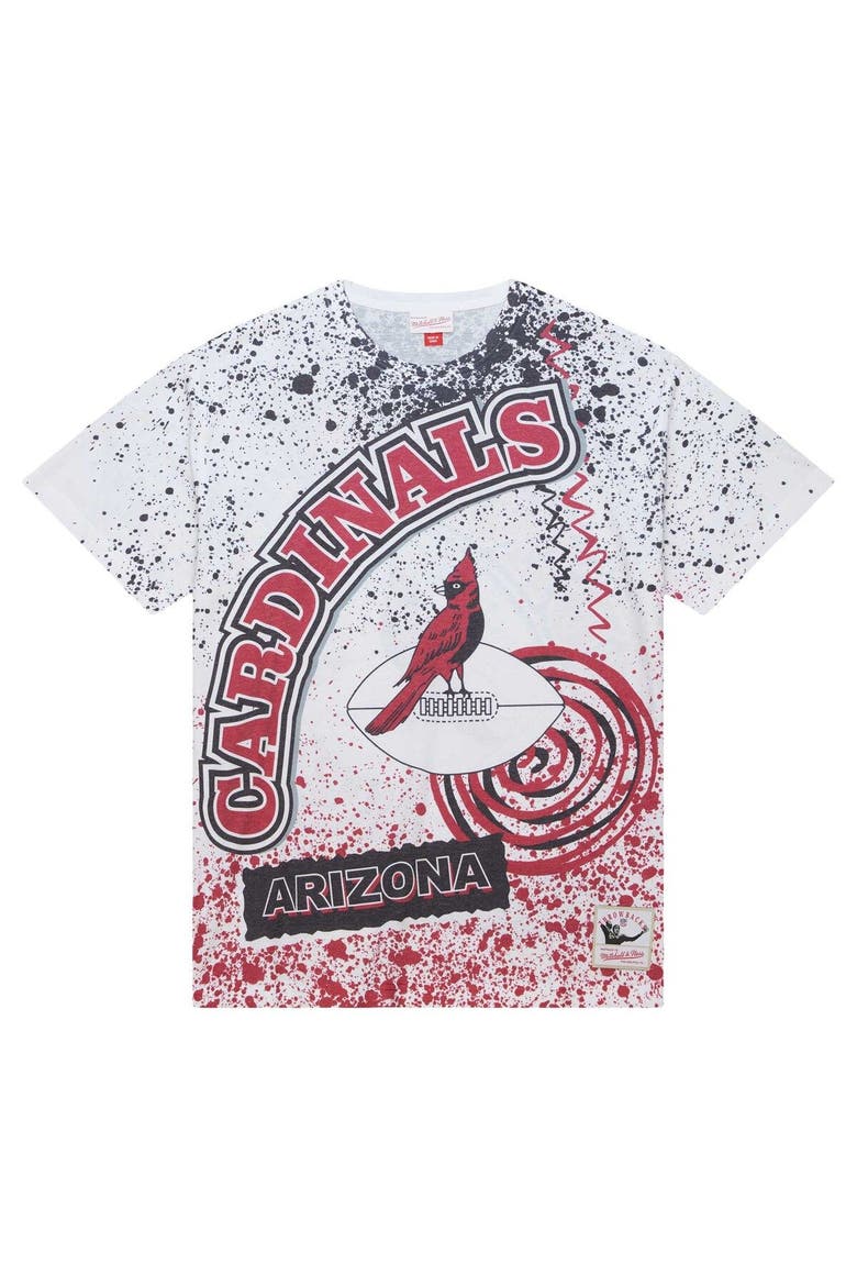 Men's Mitchell & Ness White Arizona Cardinals Team Burst Sublimated T-Shirt, Alternate, color, White