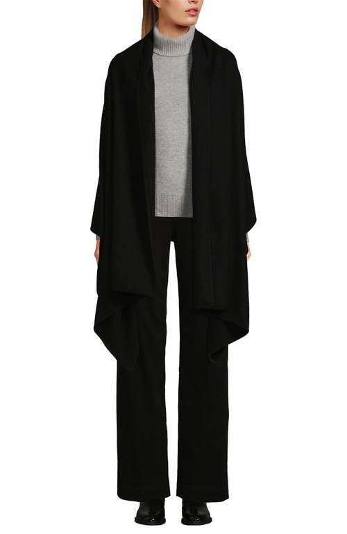 Lands' End Cashtouch Shawl Wrap In Black