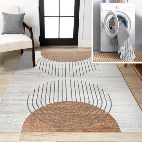 Kallax Geometric Modern Low-Pile Machine-Washable Area Rug