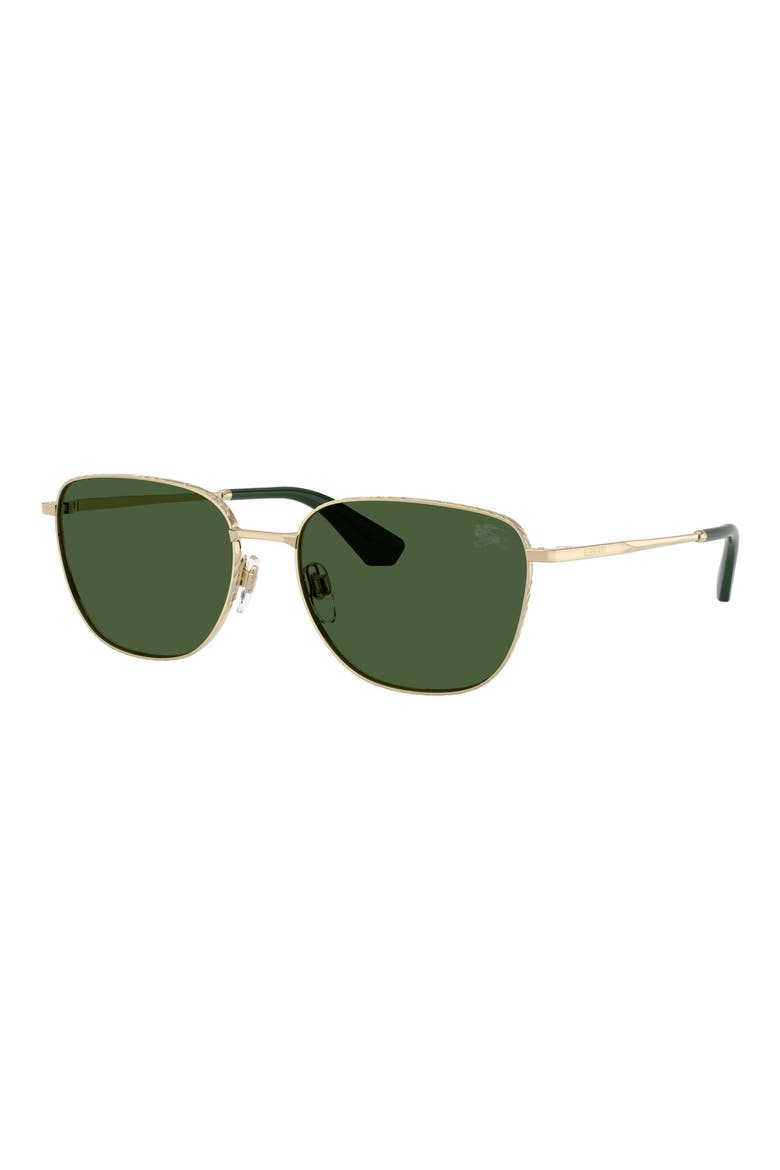 57mm Square Sunglasses, Alternate, color, LIGHT GOLD / DARK GREEN