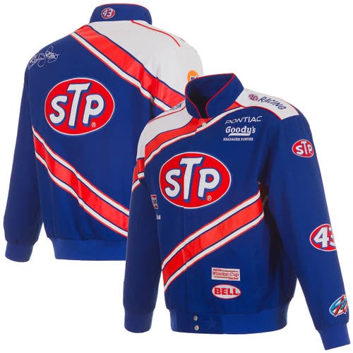 Jh Design Blue/white Richard Petty Stp Full-snap Twill Uniform Jacket