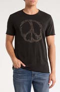John Varvatos Peace Maker Raw Edge Crewneck T-Shirt