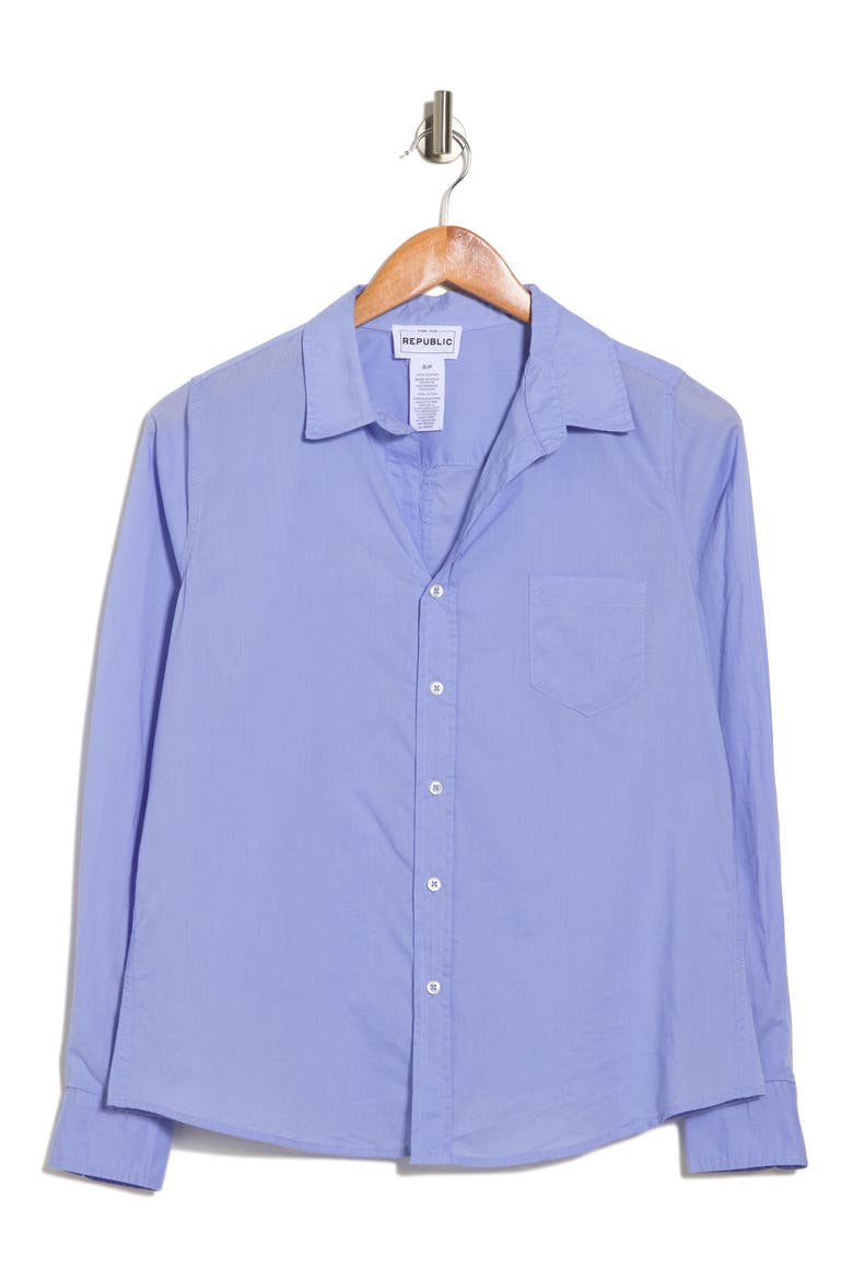 Long Sleeve Button Front Shirt, Alternate, color, BLUE