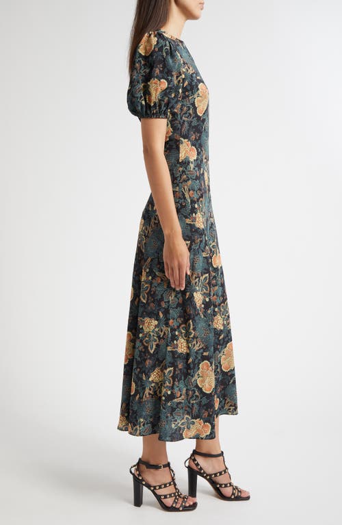 Ulla Johnson Ines Floral-print Silk Crepe De Chine Midi Dress In Multi