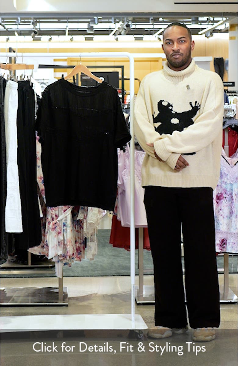 Dorothy Lace Trim Oversize Cotton T-Shirt, sales video thumbnail