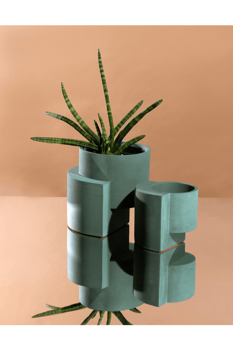 Platform Planter Concrete Set of 2, Alternate, color, JUNGLE