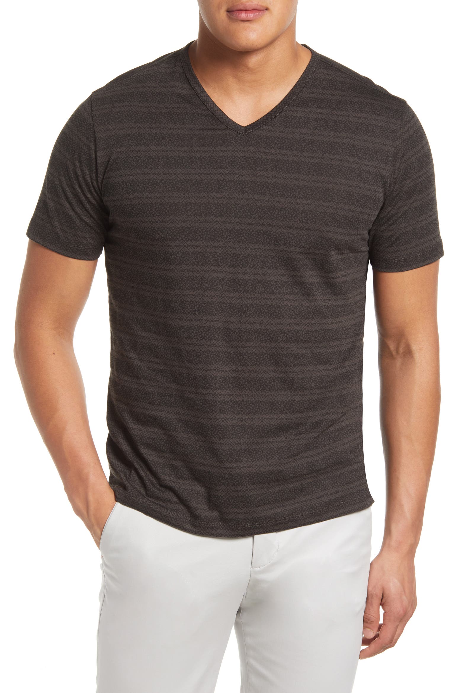 Neck Riing Robert Barakett Men's Pavillion Stripe V-Neck T-Shirt (Men) | Nordstromrack