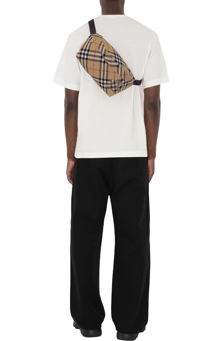 Burberry Check Belt Bag, Alternate, color, Sand