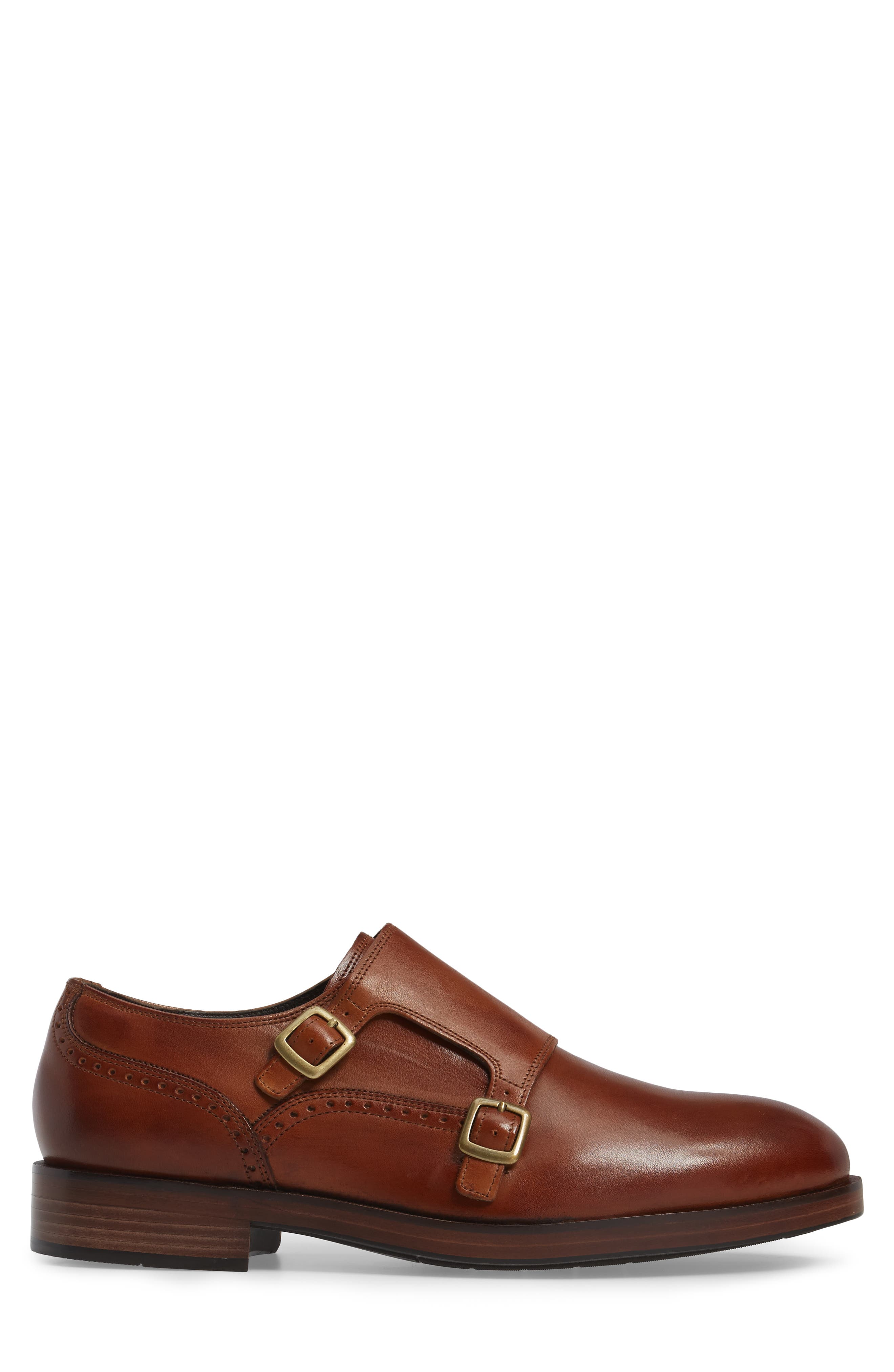 'Harrison' Double Monk Strap Shoe, Alternate, color, BRITISH TAN LEATHER