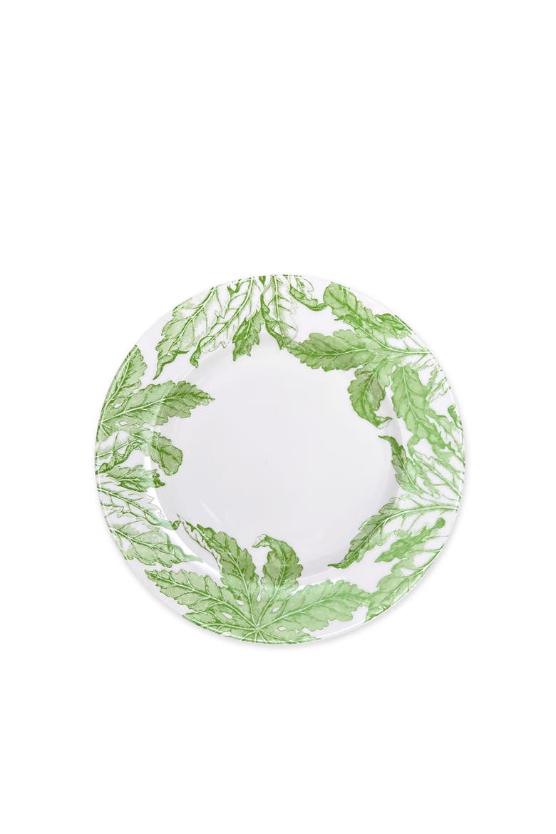Freya Rimmed Salad Plate - Porcelain - Set 4, Main, color, GREEN
