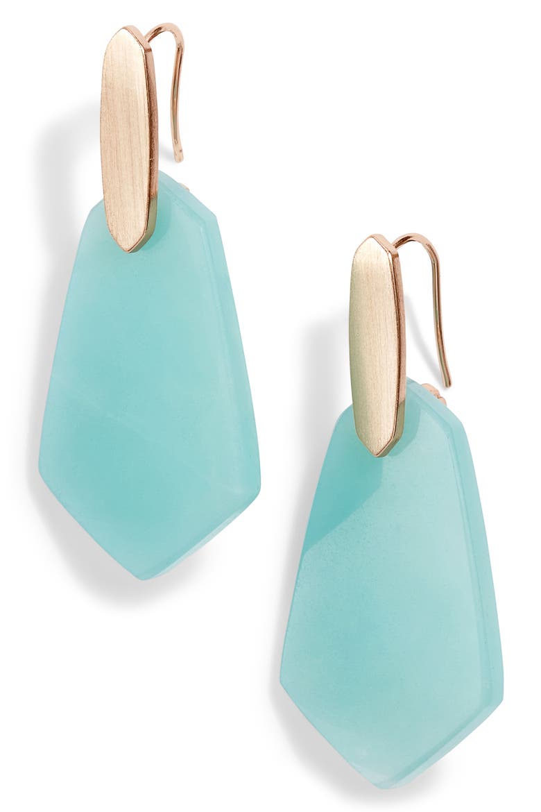 Camila Drop Earrings, Main, color, AMAZONITE/ ROSE GOLD