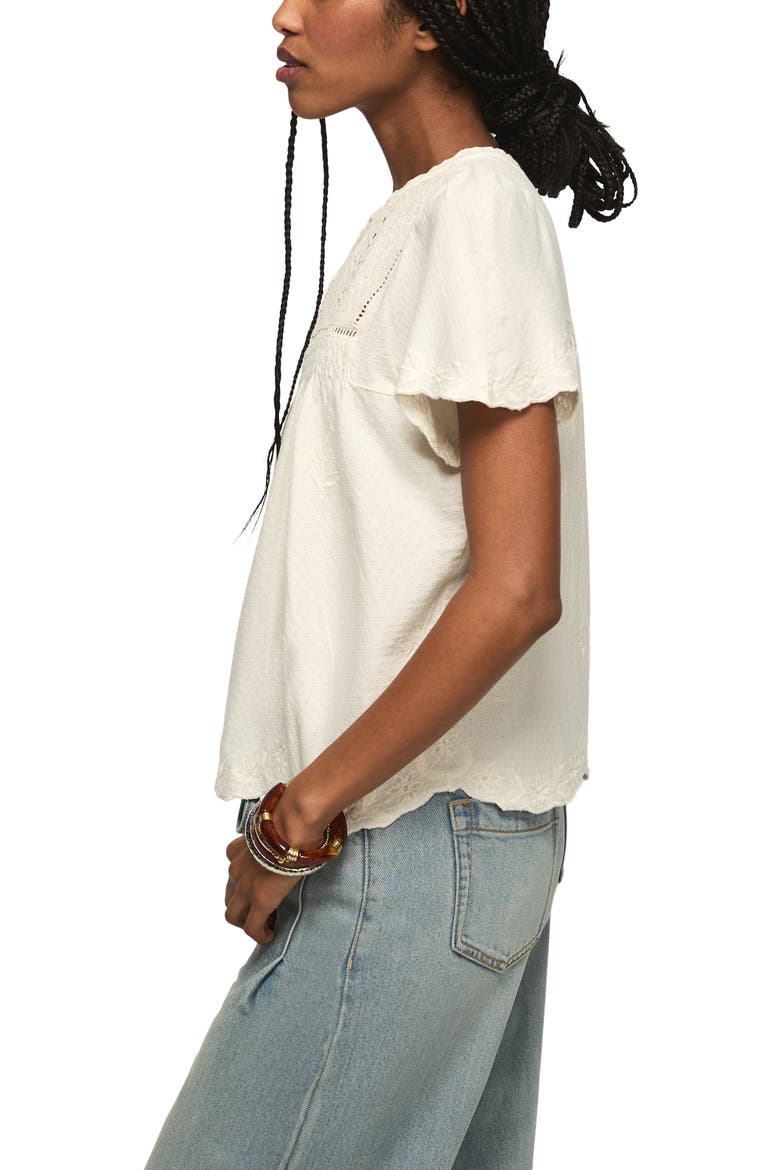 Lace Trim Top, Alternate, color, WHISPER WHITE