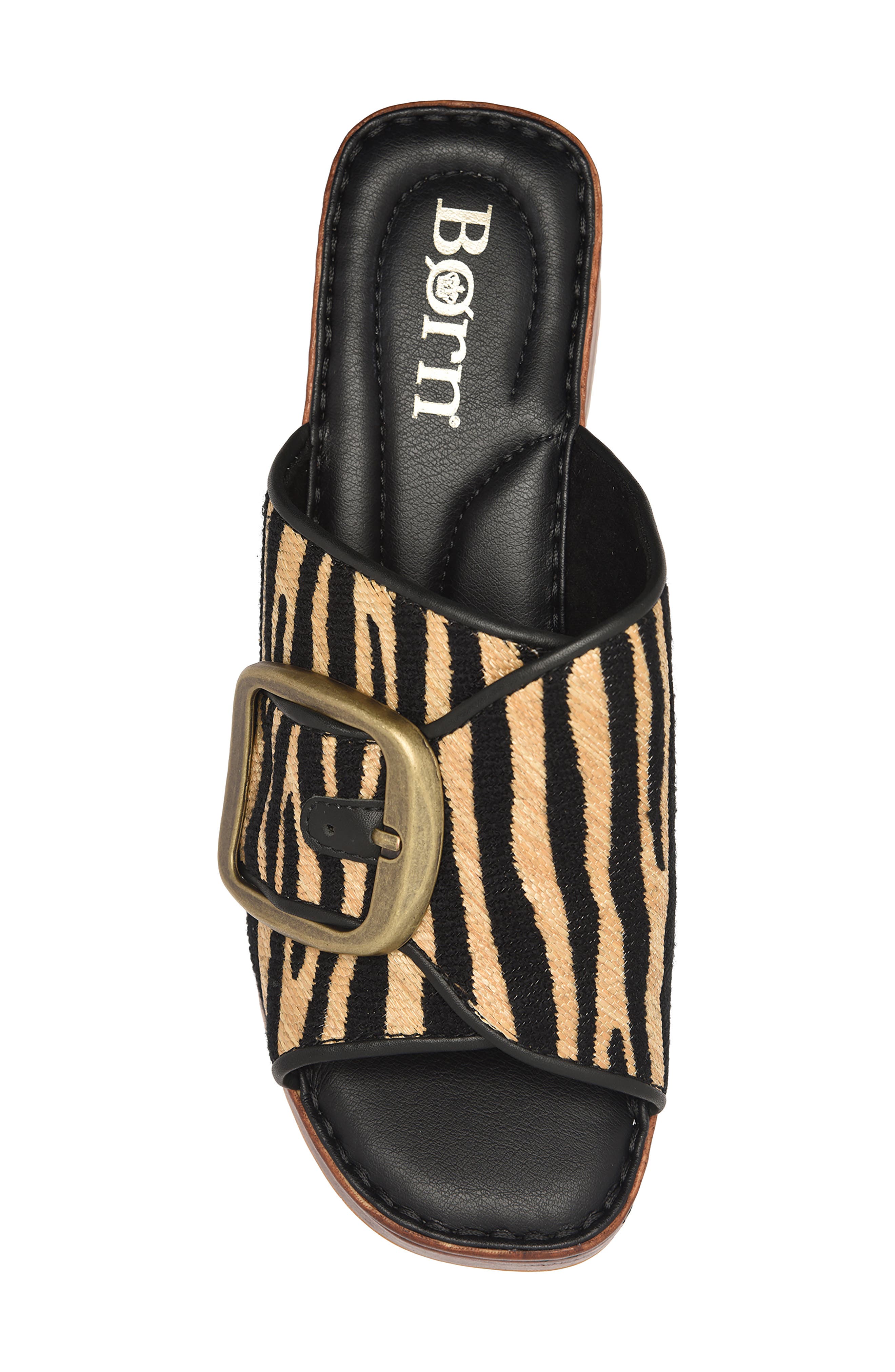 Børn Bangle Platform Slide Sandal, Alternate, color, Black Zebra