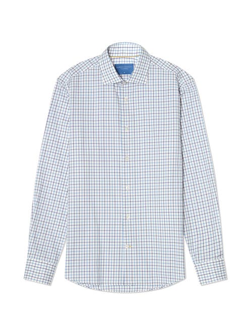 Robert Talbott Reynolds Ultra Light Weight Brushed Tattersall Shirt In Blue