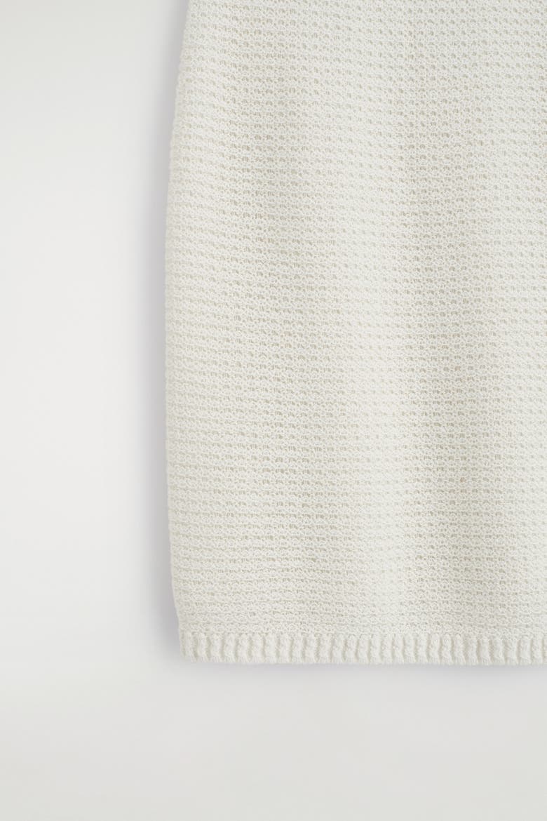 Textured Knitted Cotton Mini Skirt, Alternate, color, WHITE