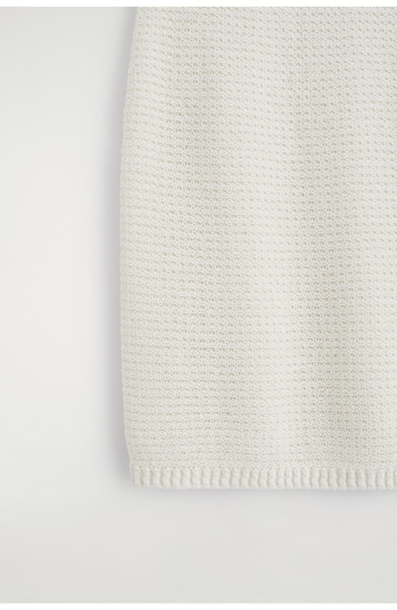 COS Textured Knitted Cotton Mini Skirt, Alternate, color, White