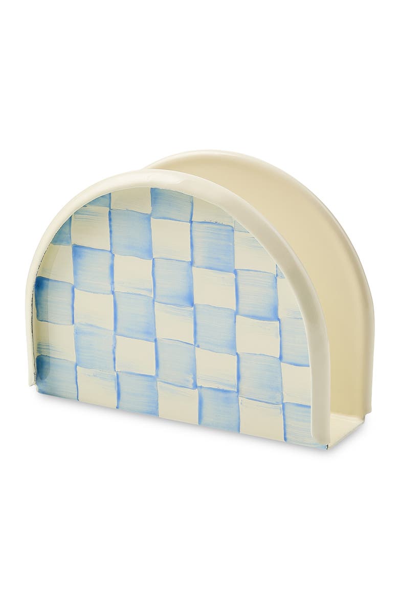 Sky Check Enameled Steel Napkin Holder, Main, color, SKY CHECK