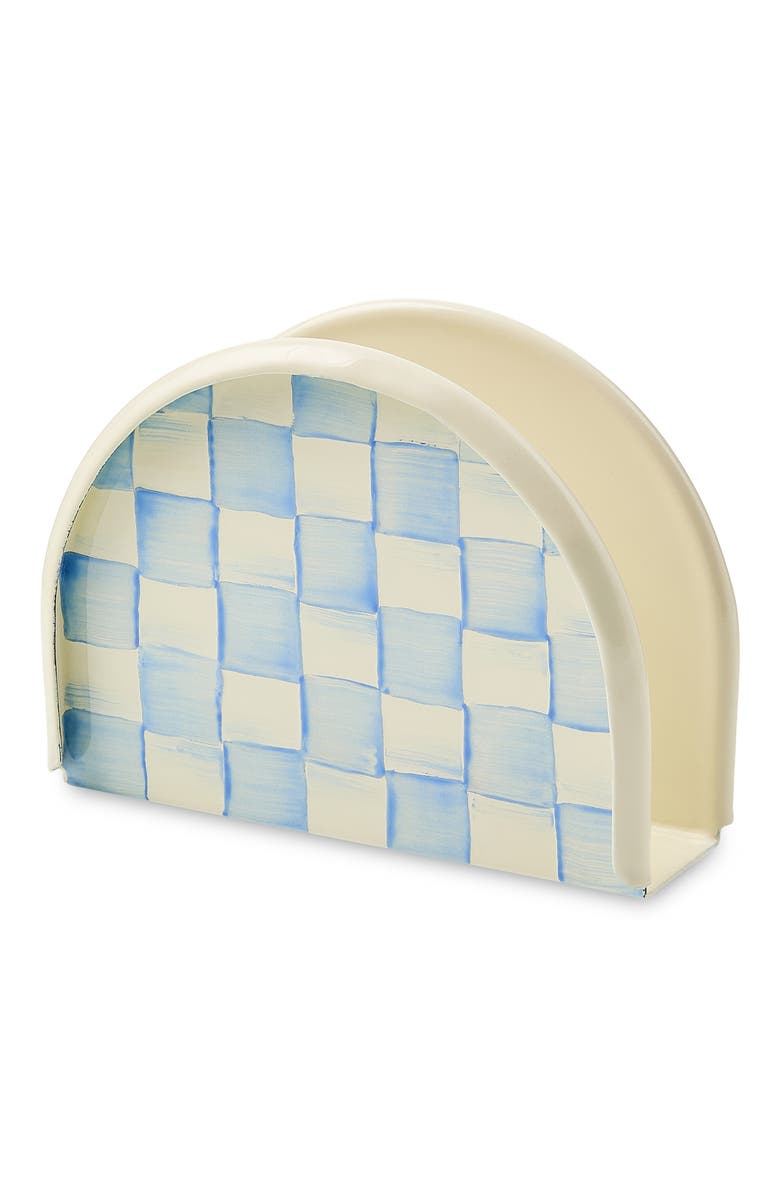 MACKENZIE CHILDS Sky Check Enameled Steel Napkin Holder, Main, color, Sky Check