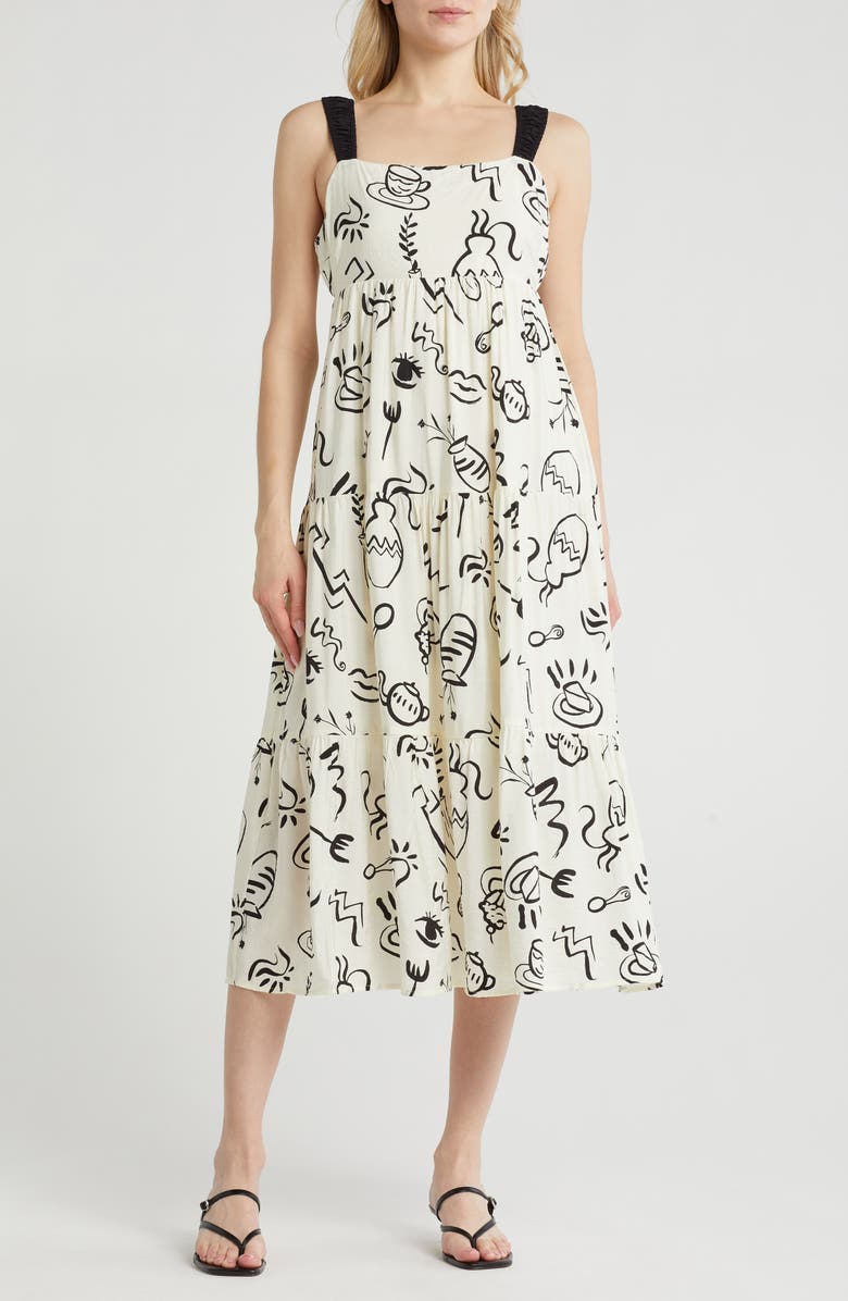 Blu Pepper Empire Waist Tiered Maxi Sundress, Main, color,
