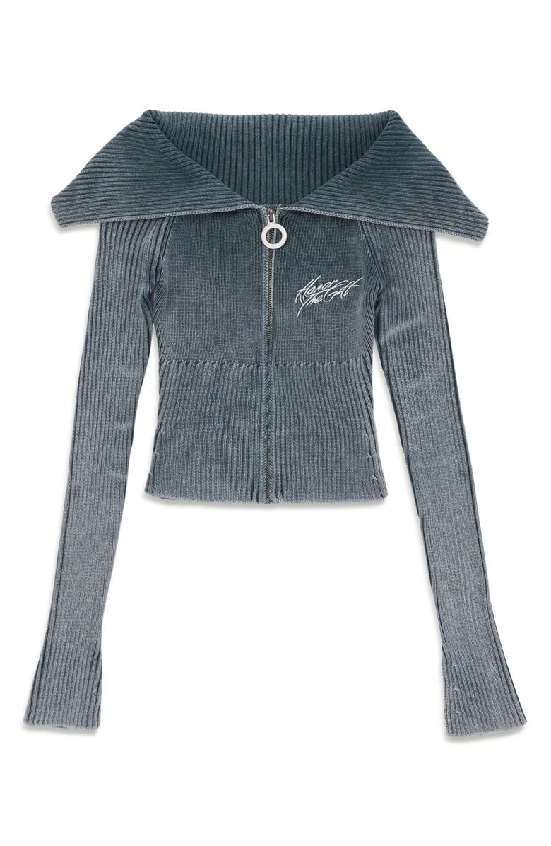 HONOR THE GIFT Shawl Collar Zip Cardigan, Main, color, Green