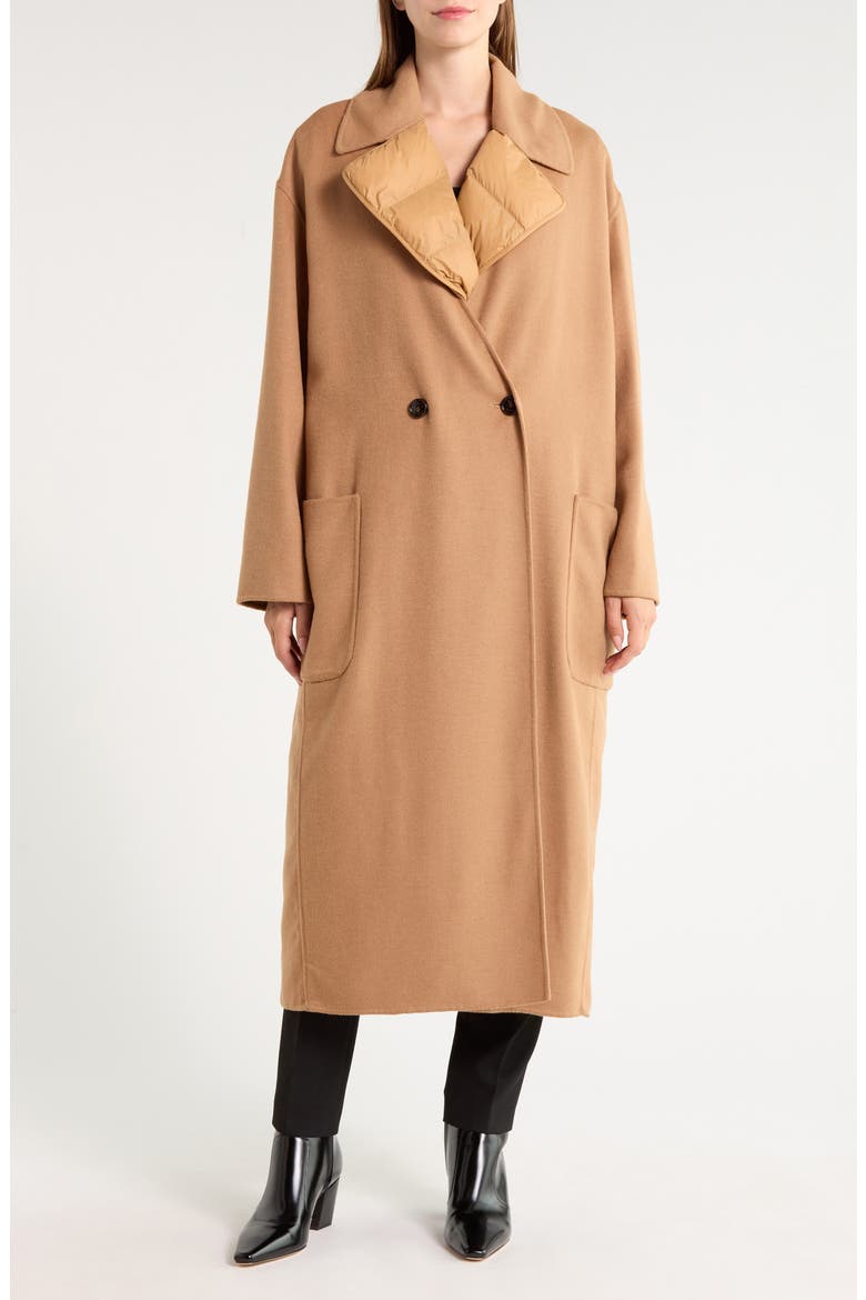Callim Double Breasted Coat with Removable Vest, Main, color, MEDIUM BEIGE