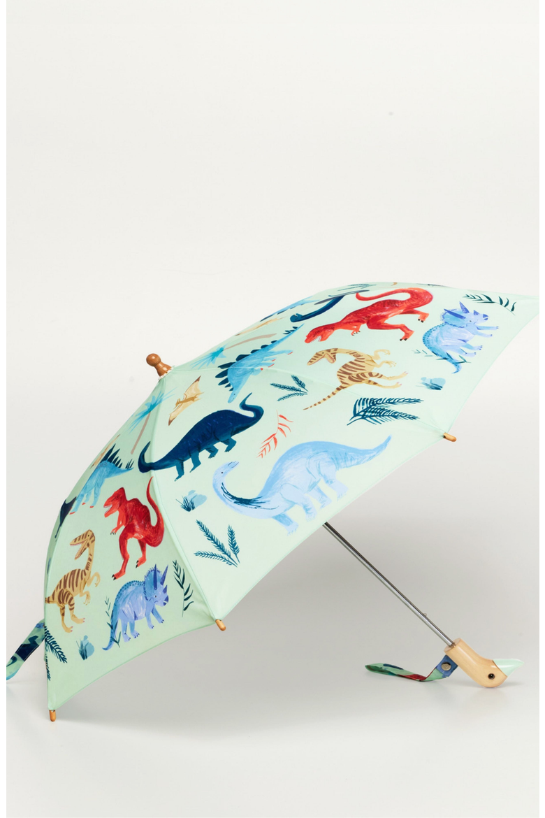 Meri Meri Duckling Umbrella, Alternate, color, Dinosaur Kingdom