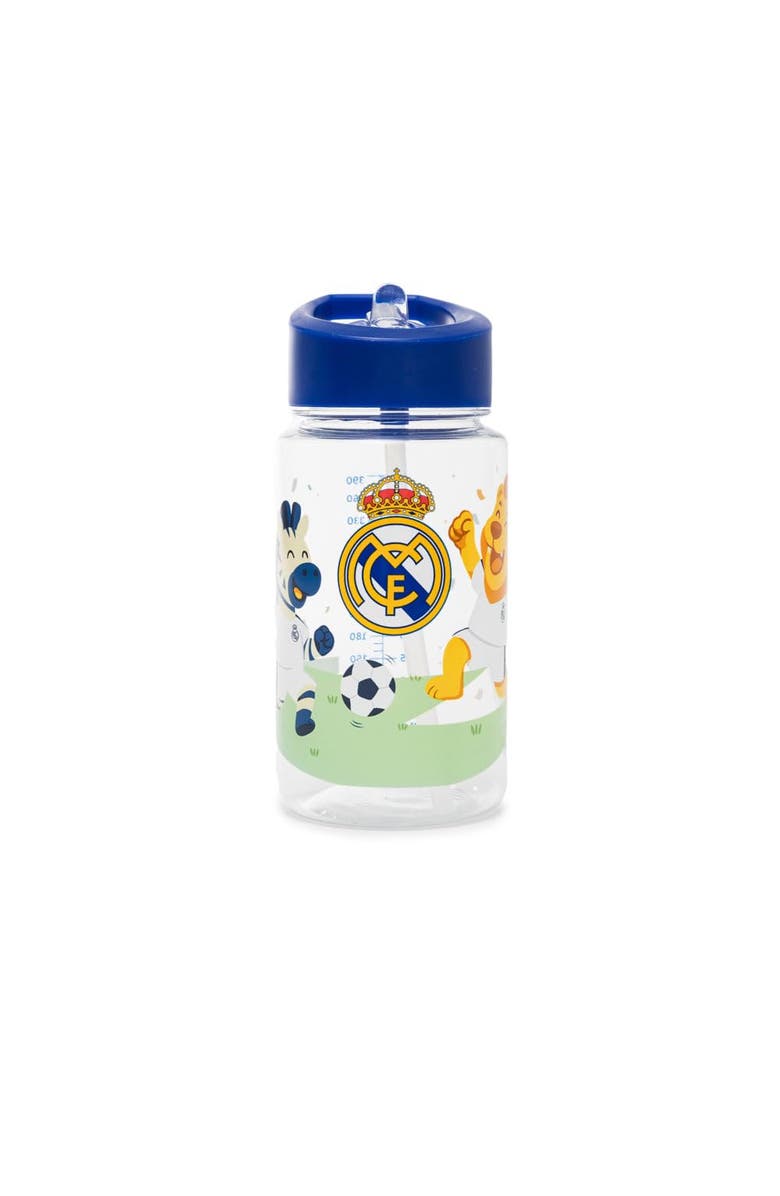 Miniland Real Madrid Kiddie Water Bottle for Little Soccer Fans, Main, color, Blue Multi