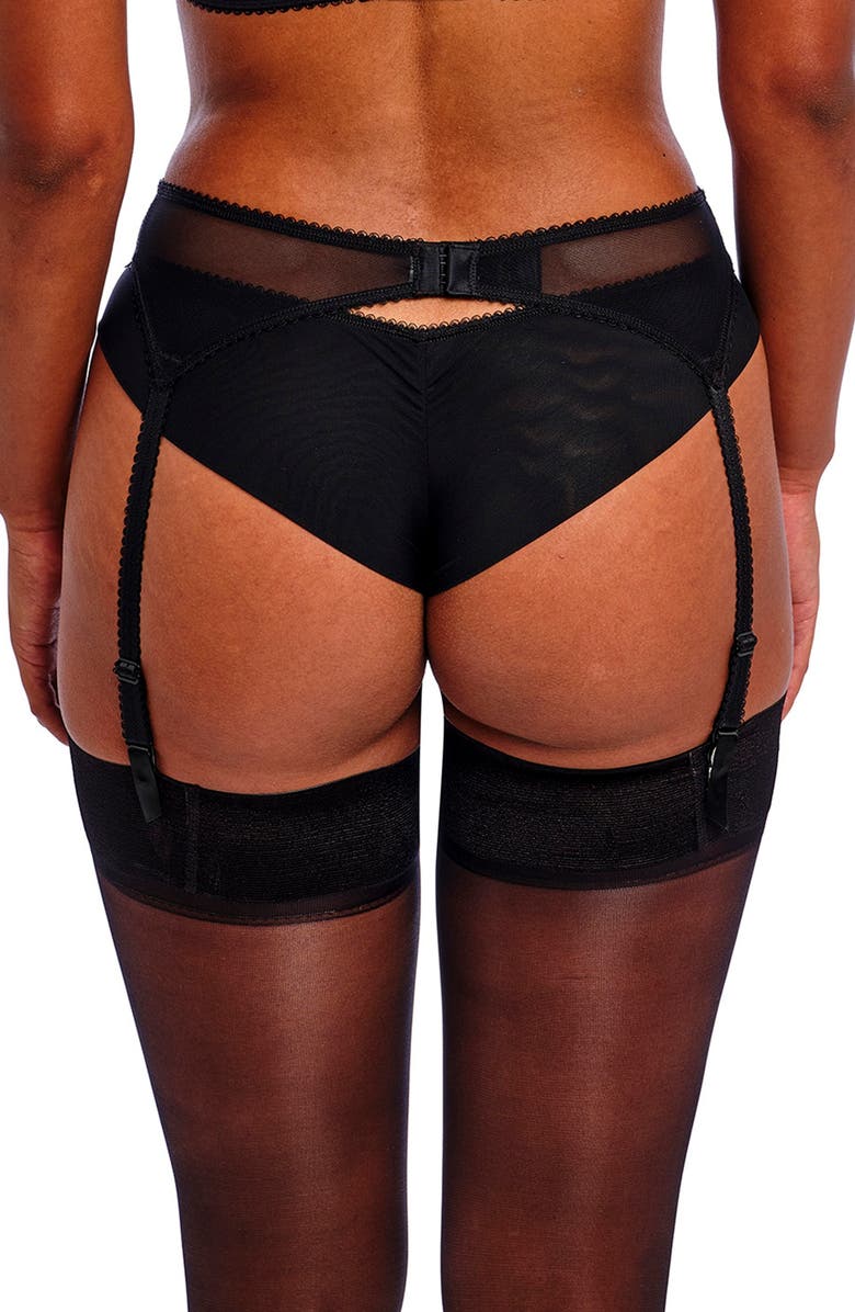 Freya Loveland Embroidered Mesh Garter Belt, Alternate, color, 