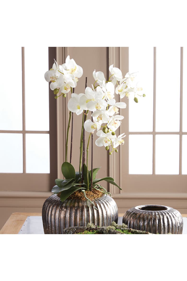 Phalaenopsis Orchid Faux (Fake) Drop-In 30", Alternate, color, White