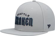 FANATICS Men's Fanatics Branded Gray Seattle Kraken Wordmark Logo Snapback Hat