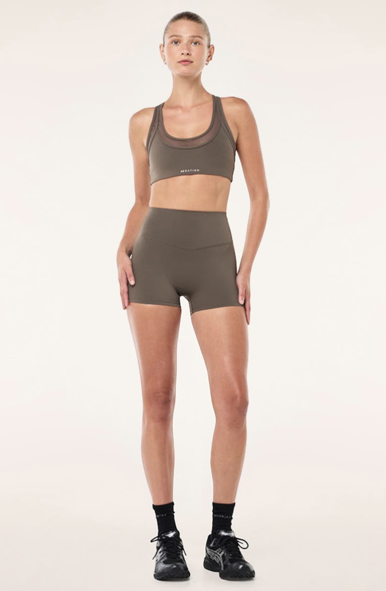 P.E Nation Fusion Sports Bra, Alternate, color, Major Brown