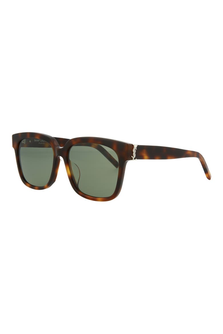 55mm Square Sunglasses, Alternate, color, HAVANA HAVANA GREEN