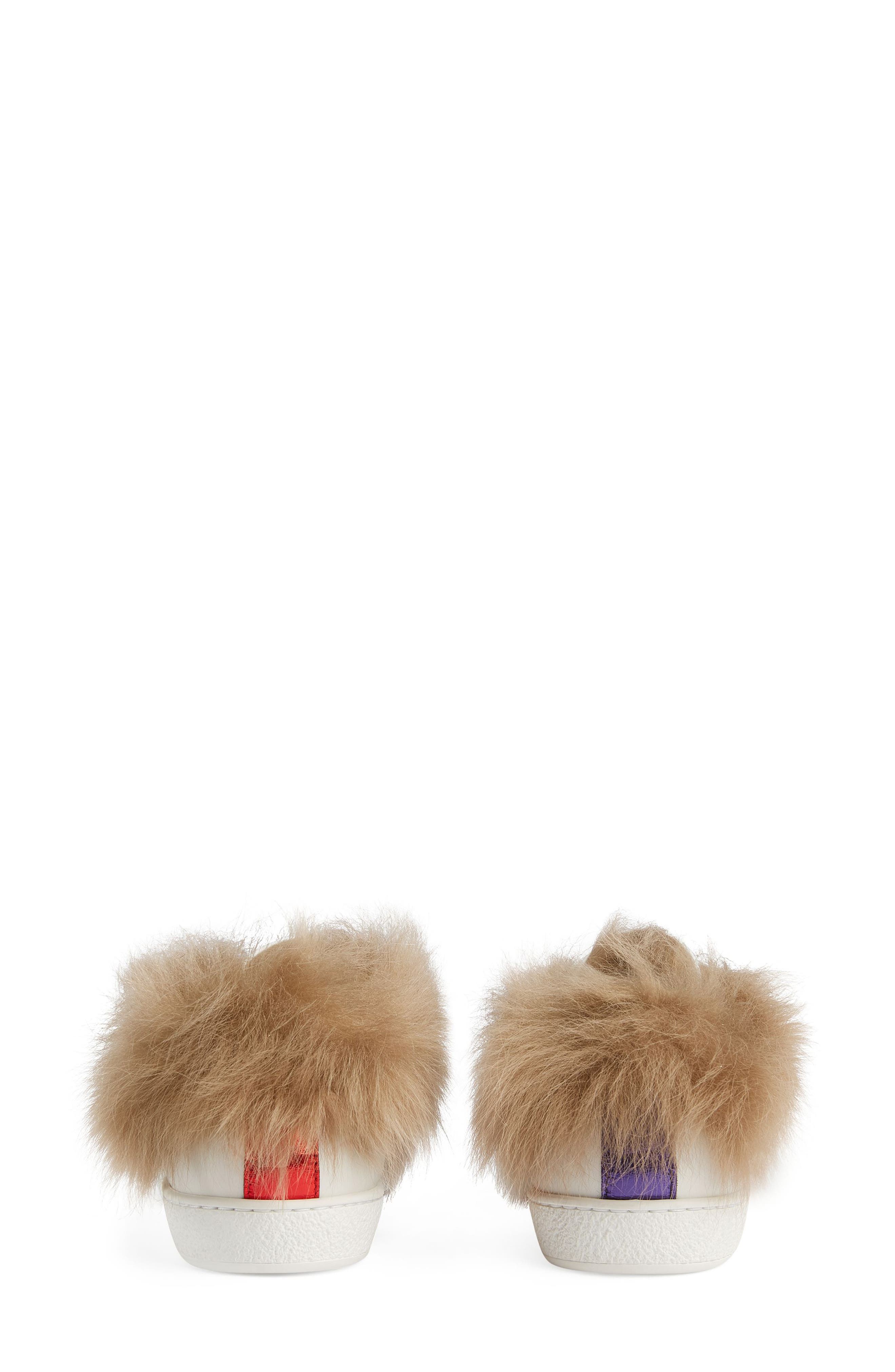 Gucci New Ace Genuine Shearling Lining Sneaker, Alternate, color, 