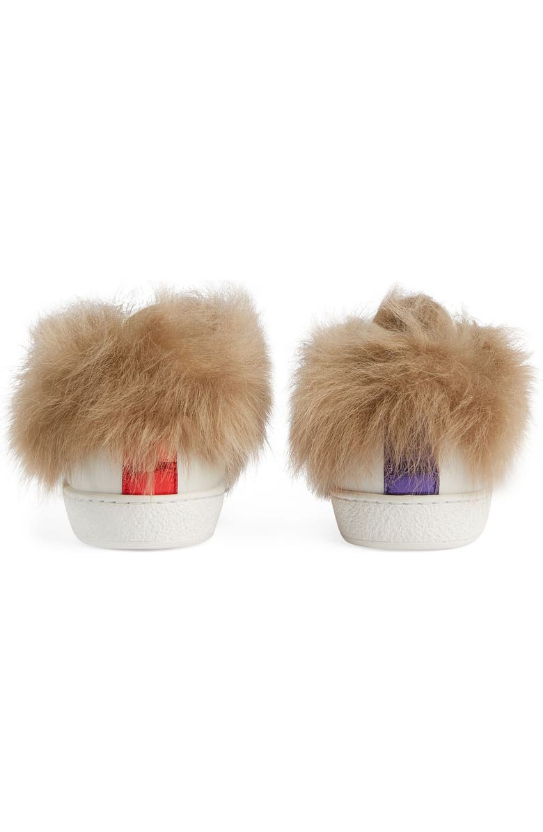 Gucci New Ace Genuine Shearling Lining Sneaker, Alternate, color,