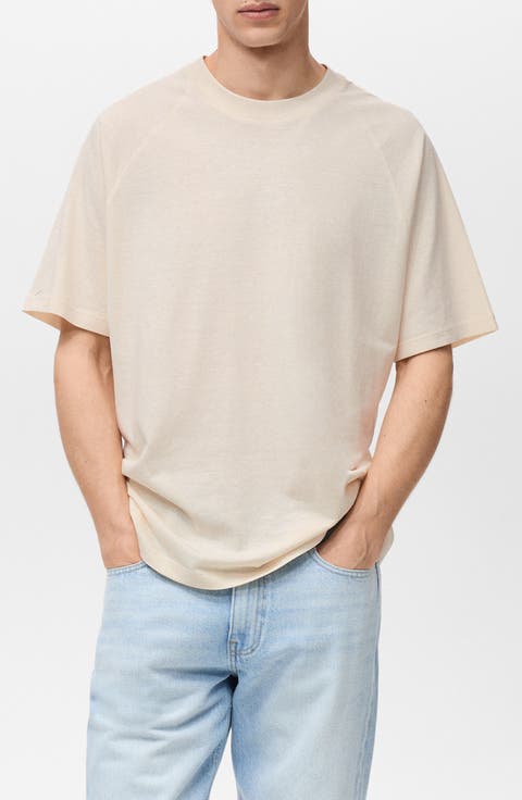Oversize Cotton & Linen Crewneck T-Shirt