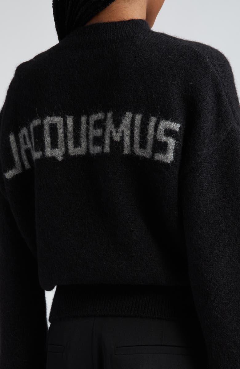 Jacquemus La Maille Logo Jacquard Alpaca & Merino Wool Blend Sweater, Alternate, color, 