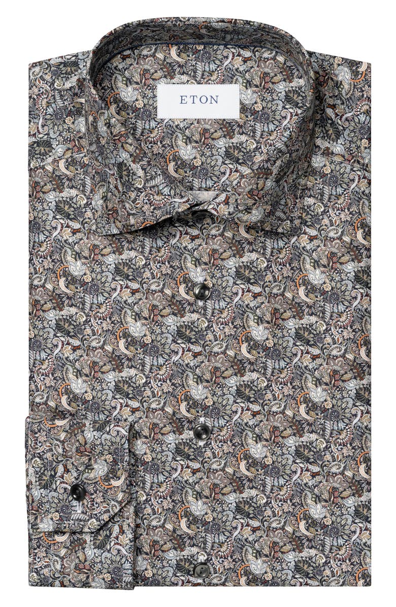 Eton Contemporary Fit Floral Paisley Shirt, Alternate, color, 