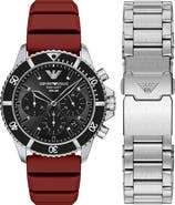 Emporio Armani World Explorer Solar Chronograph Bracelet Watch Set, 43mm