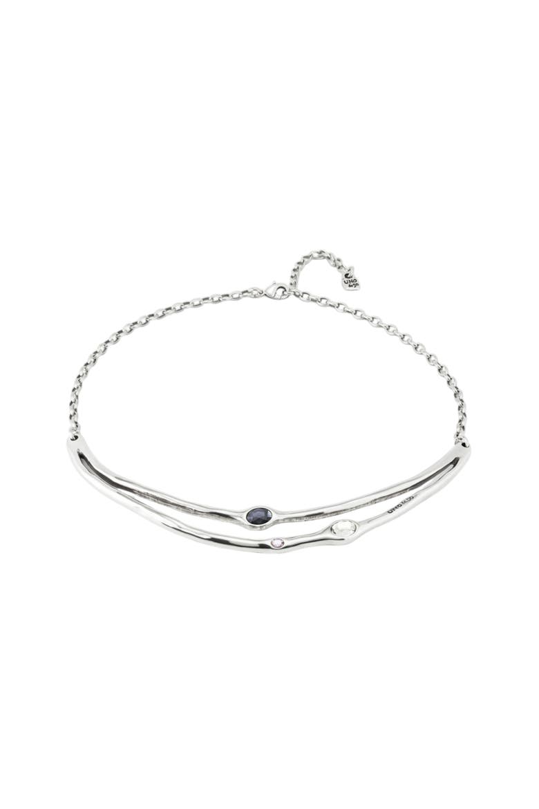 Multicolor Rigid Crystal Necklace, Alternate, color, Silver