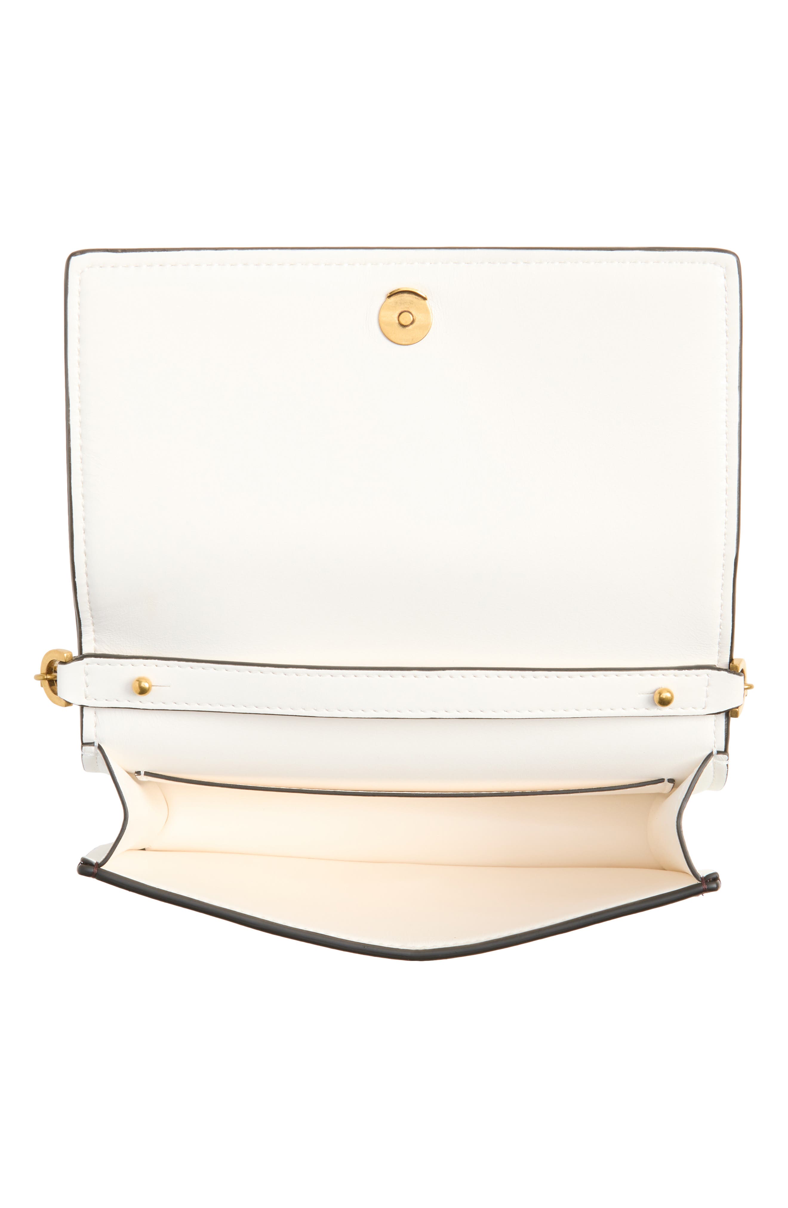 Leather Clutch, Alternate, color, WHITE/BLACK-GOLD 82