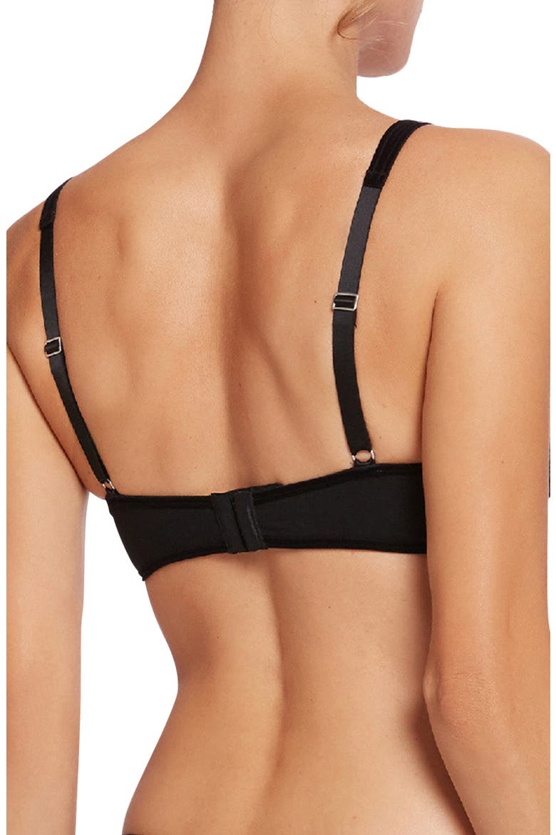 Cotton Contour 3W Wireless Plunge Bra, Alternate, color, BLACK