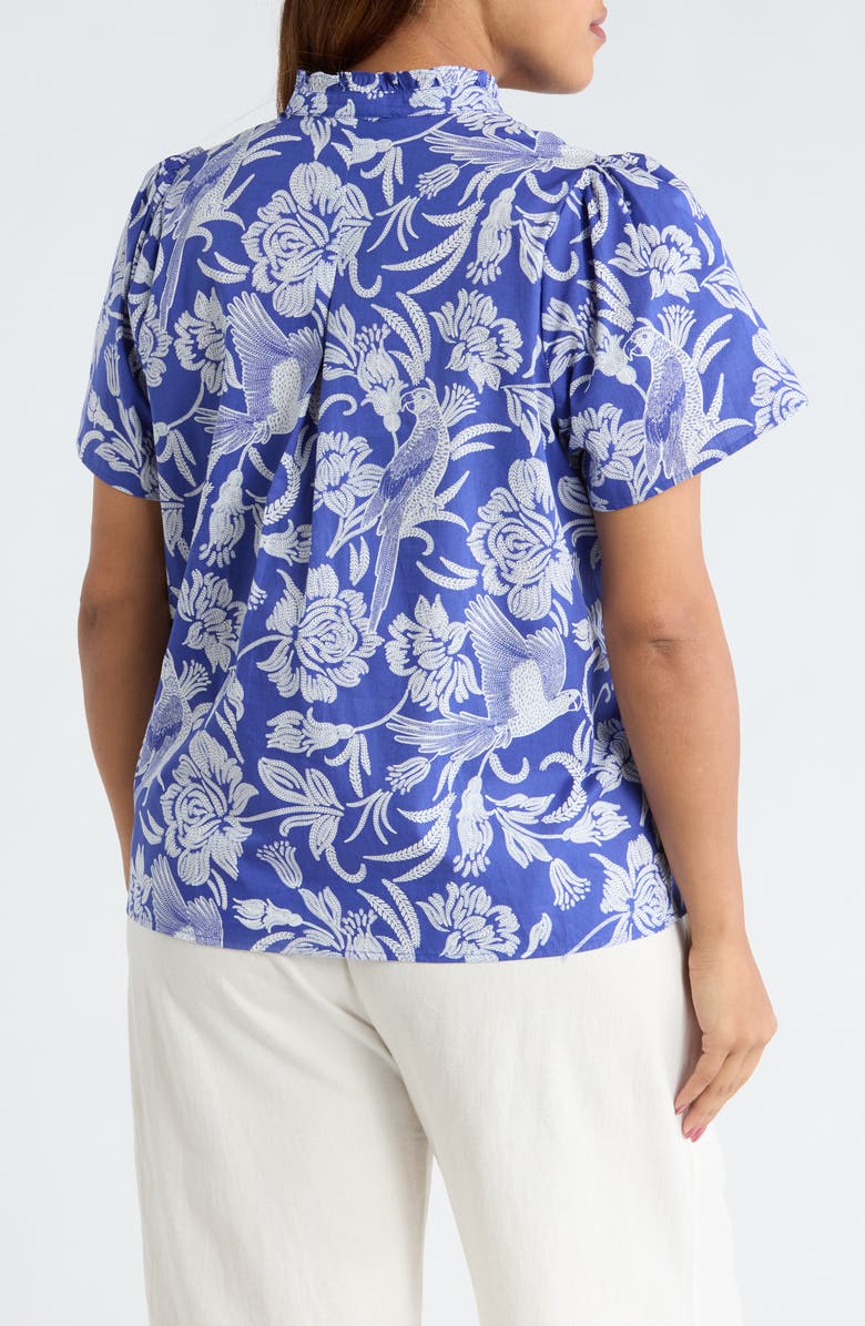 SUGARLIPS Mixed Print Cotton Top, Alternate, color, Navy-White