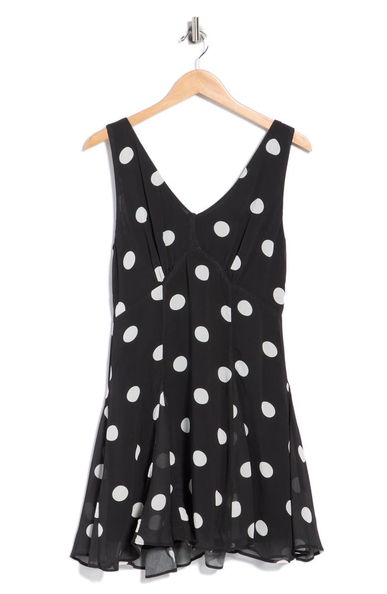 EDIT by JASON WU Double V-Neck Sleeveless Dress, Main, color, Black White Polka Dot