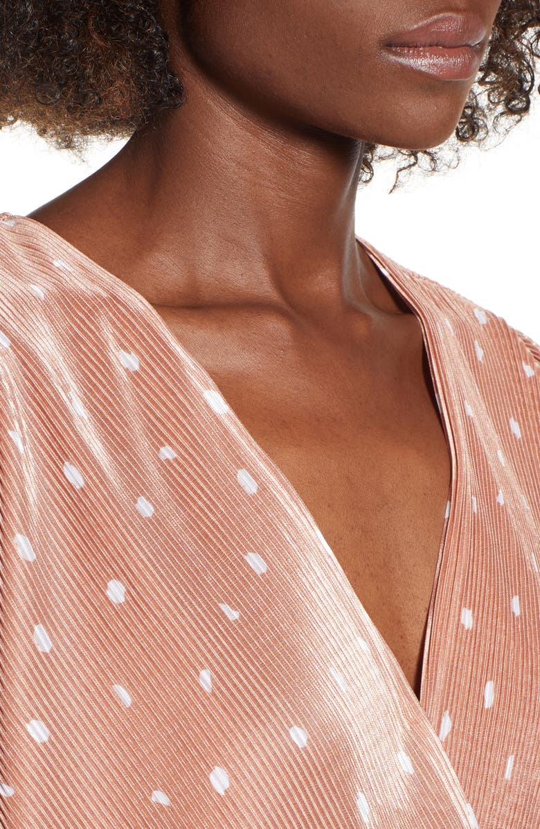 ASTR the Label Pleated Long Sleeve Surplice Top, Alternate, color, 