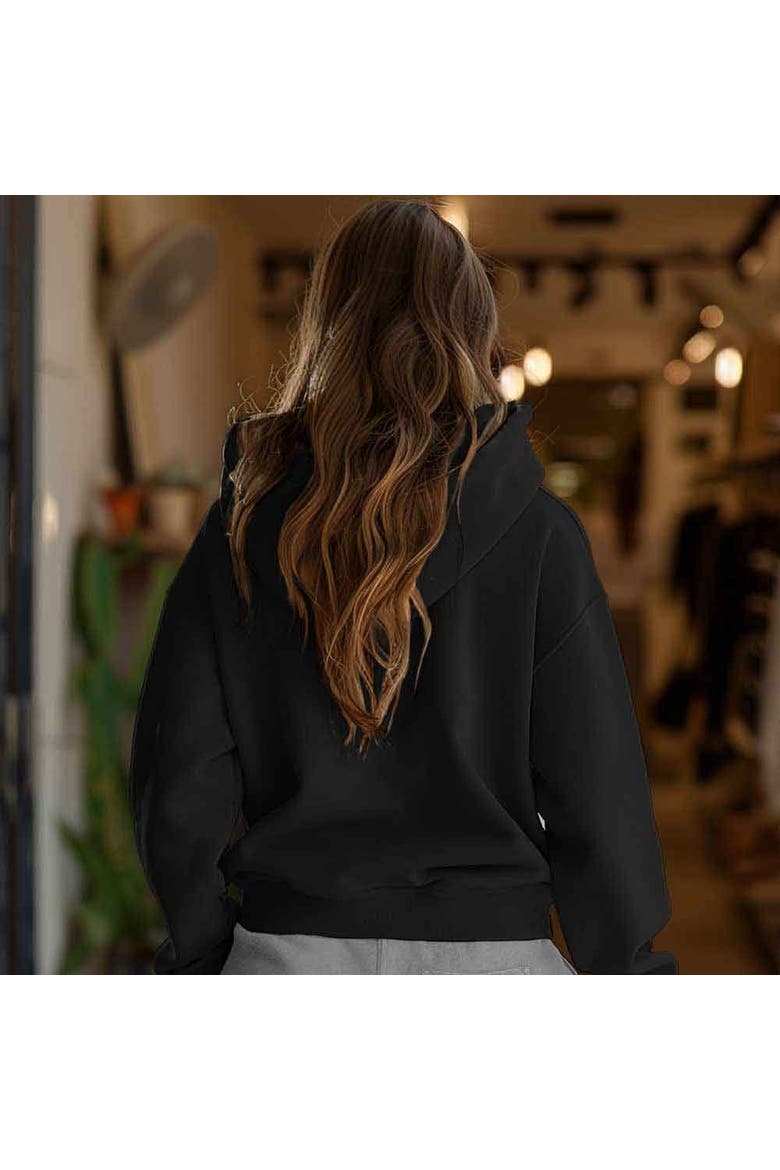 Bow All Day Midweight Hoodie, Alternate, color, Black