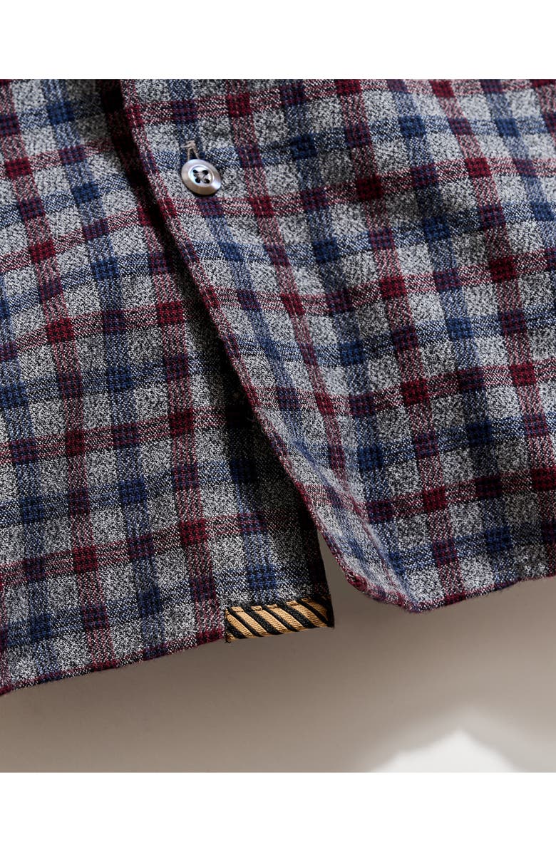 Billy Reid Mélange Plaid Cotton Button-Up Shirt, Alternate, color, Navy Multi