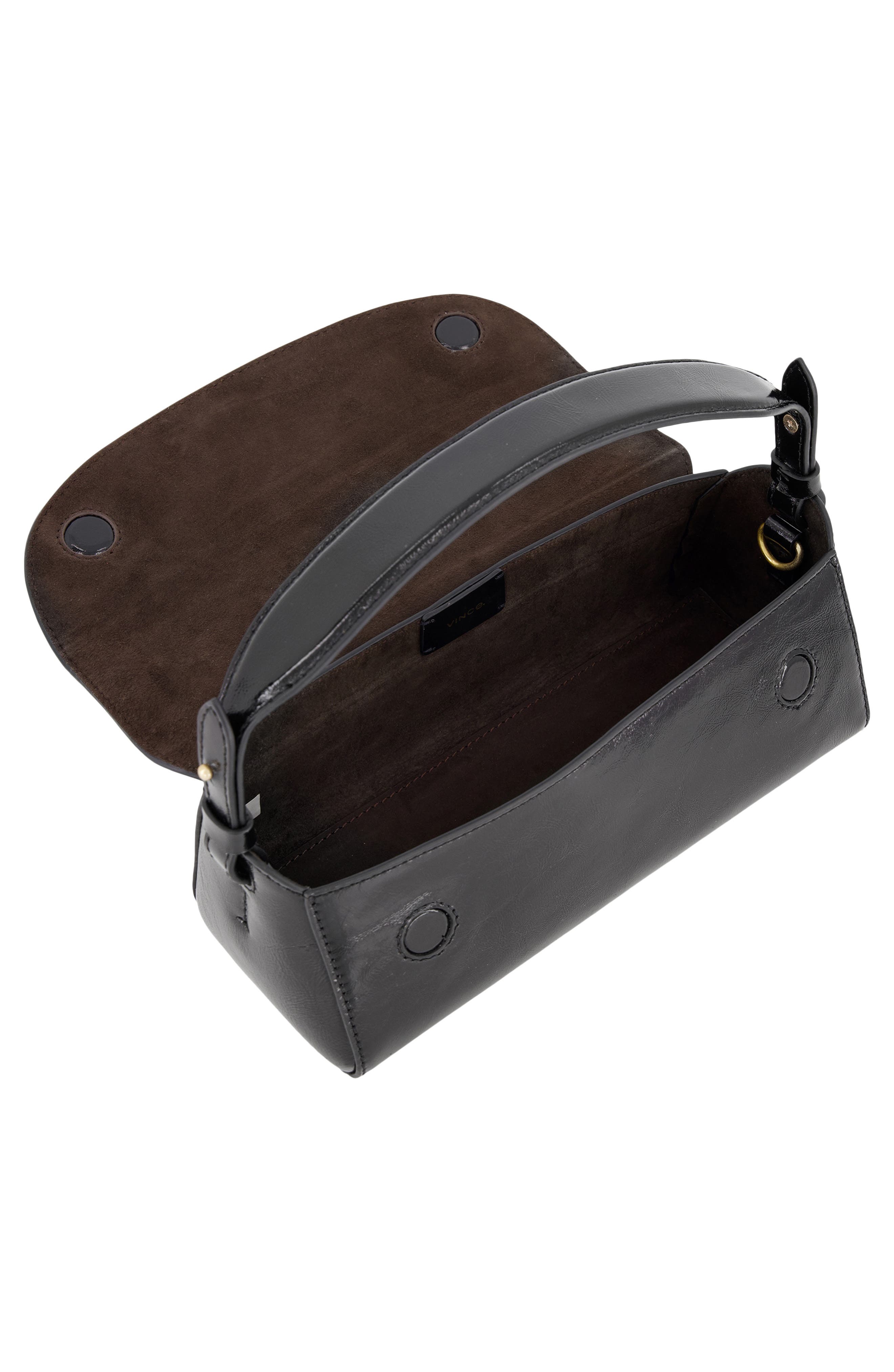 Vince Sabrina Mini Leather Handbag, Alternate, color, Black