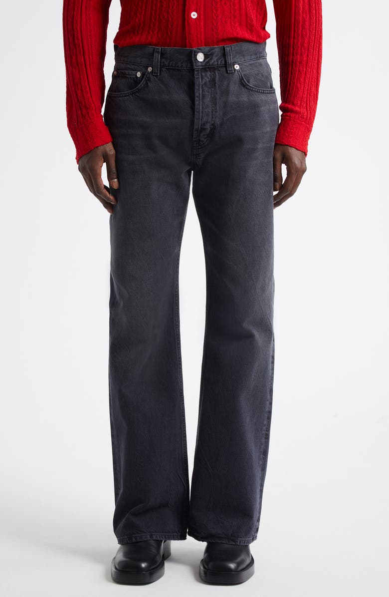 Séfr Rider Cut Flare LegJeans, Main, color, Creased Black Wash