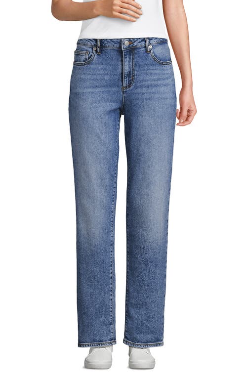Lands' End Soft Denim Mid Rise Boyfriend Jeans In Beau Blue
