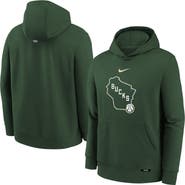Nike Youth Nike Hunter Green Milwaukee Bucks 2025/26 City Edition Club Fleece Pullover Hoodie
